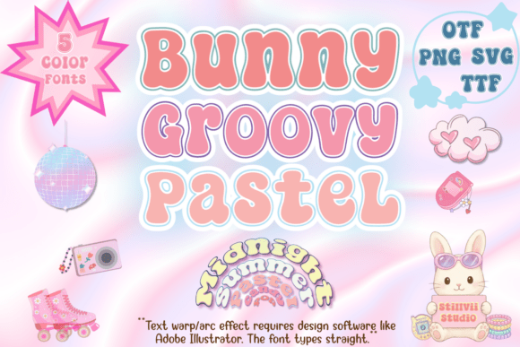 Bunny Groovy Pastel: A Font Bundle for Y2K & Spring Vibes