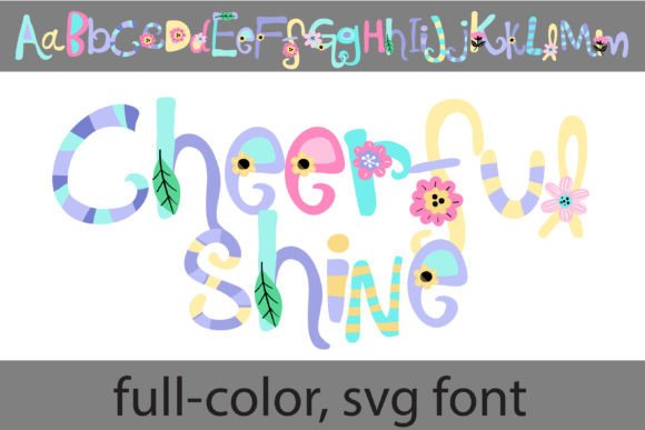 Cheerful Shine: A Whimsical Color Font for Playful Brands