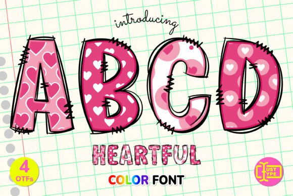 Heartful: A Valentine’s Color Font Collection for Makers