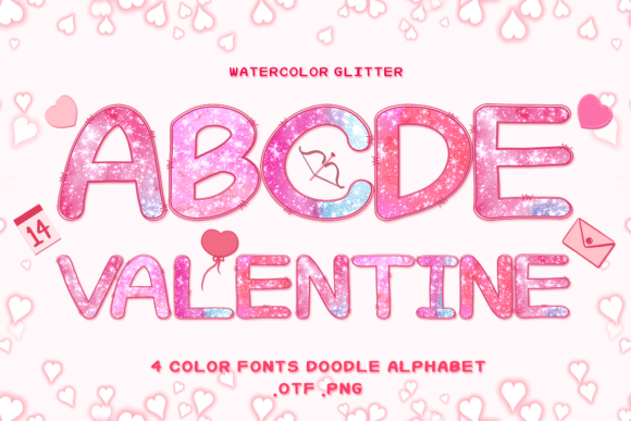Watercolor Glitter: A Festive Touch for Valentine's Designs