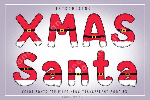 Xmas Santa: A Color Font for Festive Design